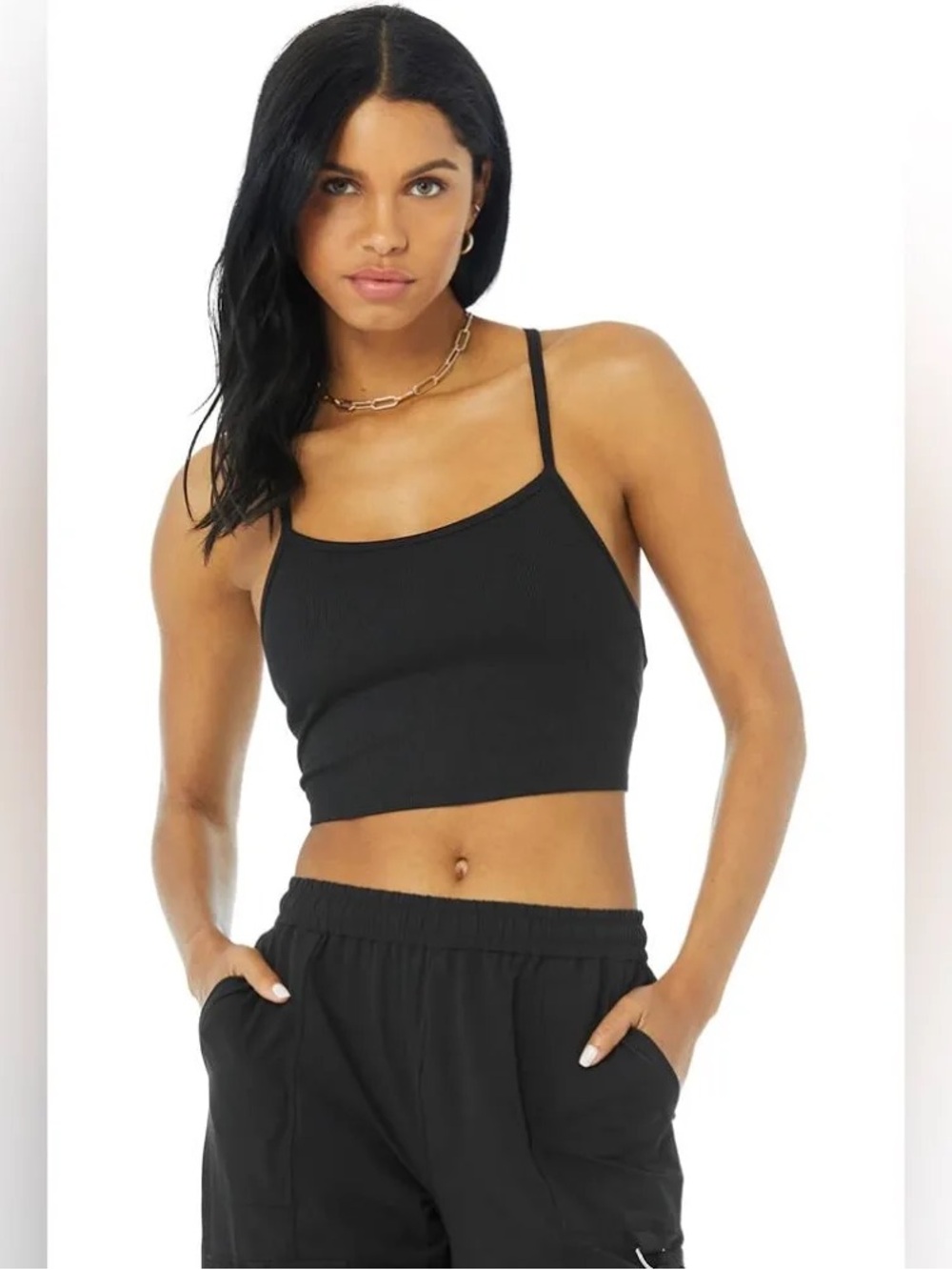 Alo Yoga Calm Ribbed Cropped Tank Top